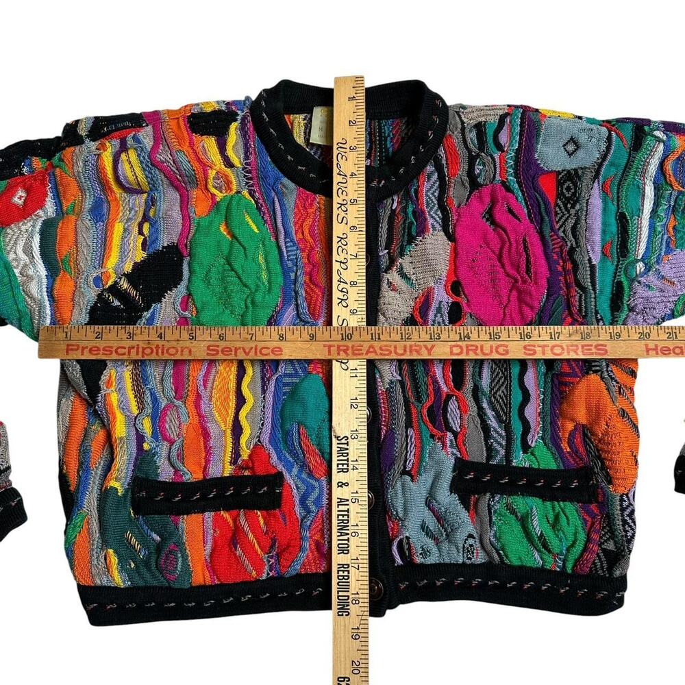 Coogi Vintage Multicolor Button Up Sweater With Matching Skirt Size M/L - Picture 3 of 5